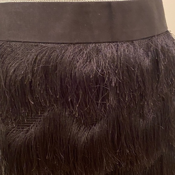 J McLaughlin Womens Black Layered Fringe Skirt.in a Chevron Pattern / Waist 28 - Picture 3 of 13